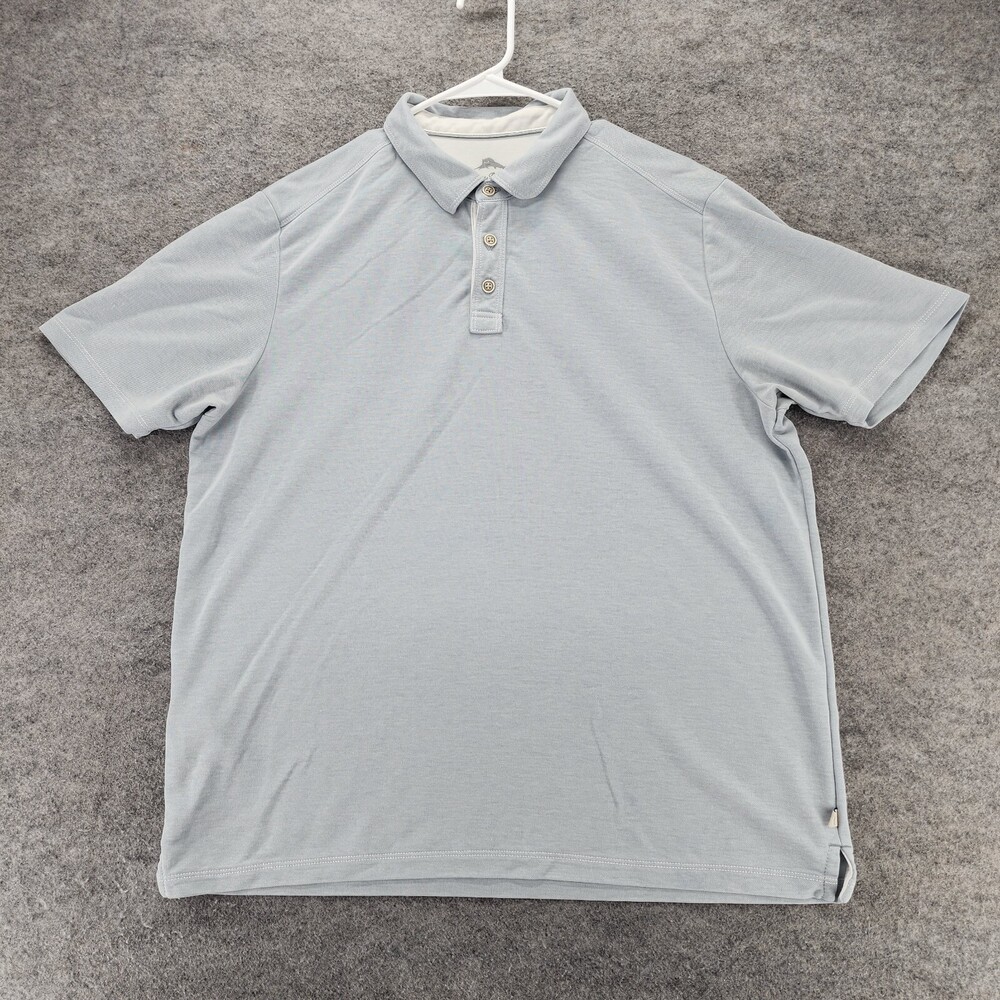 Tommy Bahama Polo Shirt Mens Large Gray Short Sleeve
